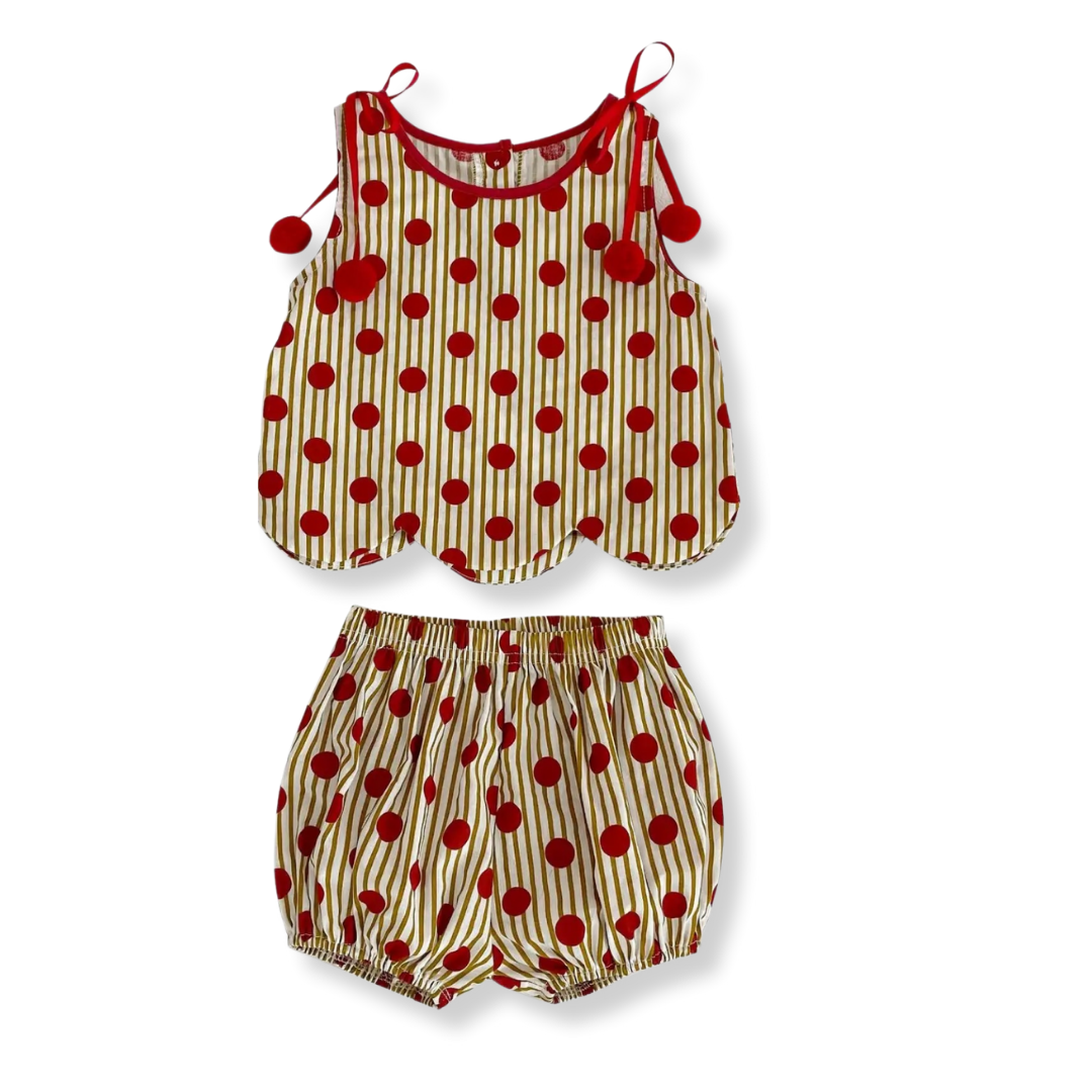 Polka dot girls set