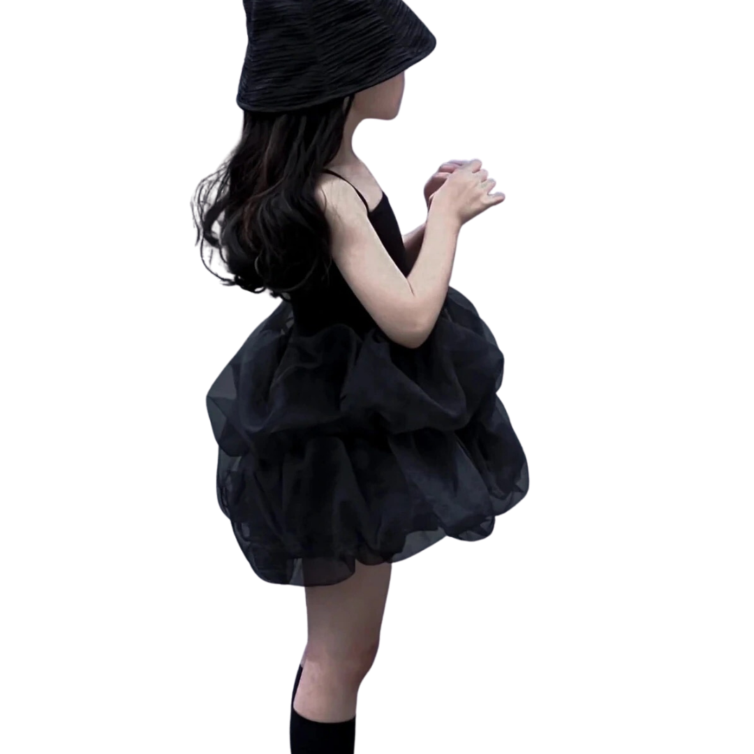 Fashionable puffy black dress