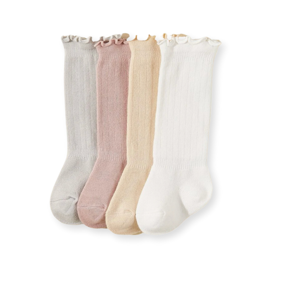 Over the knee ruffle socks