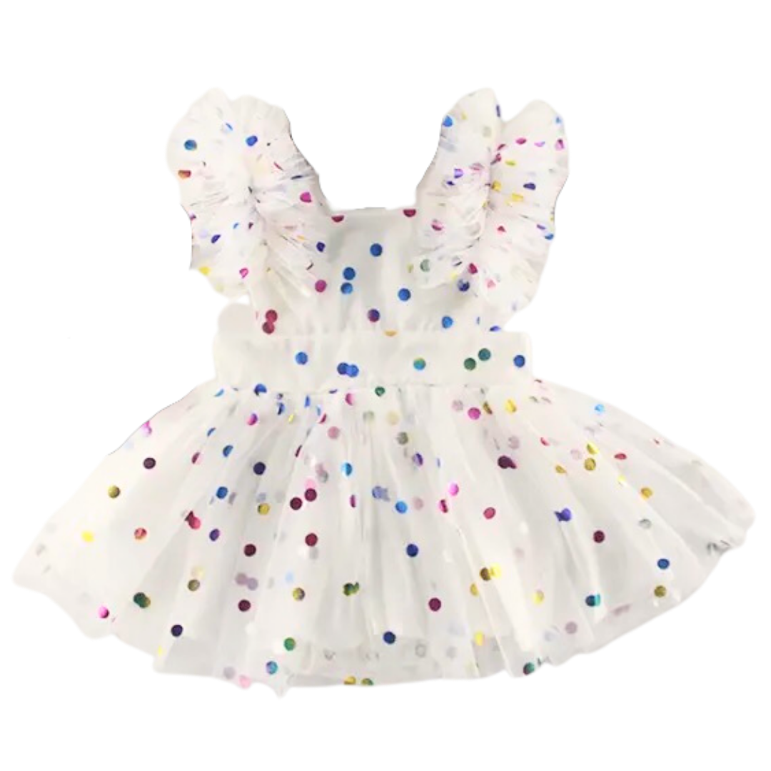 White polka dot dress