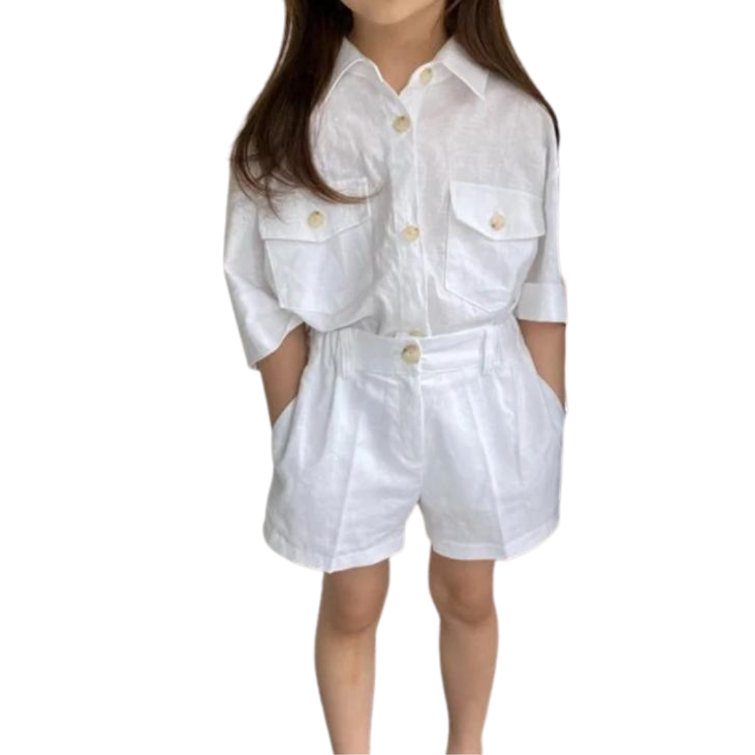 White Blouse and short set