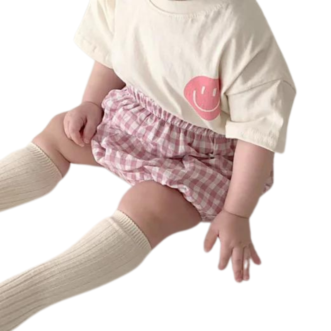 Pink smiley face set