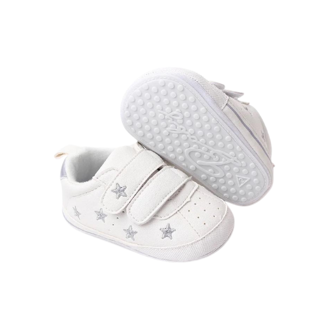 White shoes with sliver stars