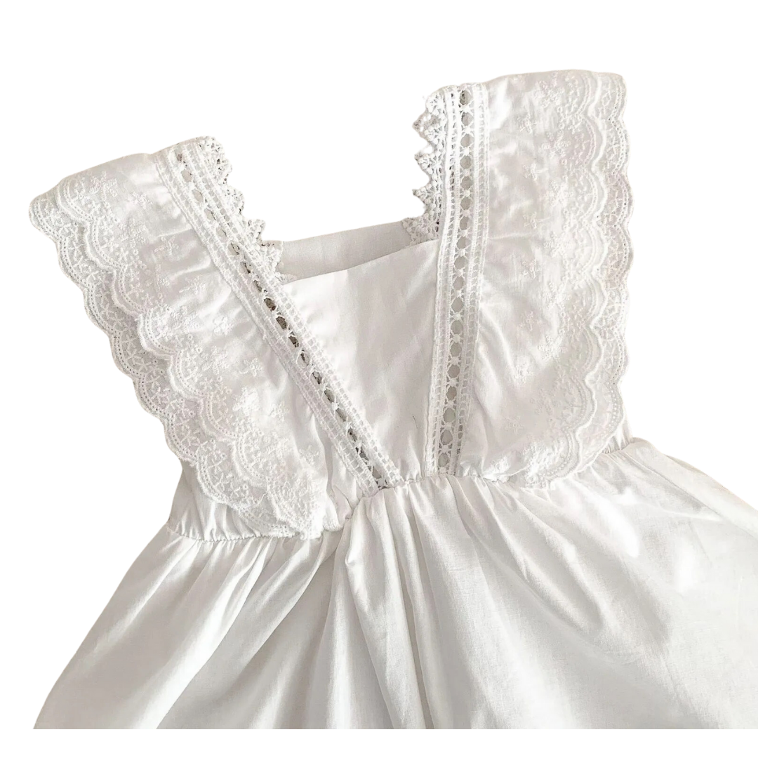 White sleeveless cotton Dress