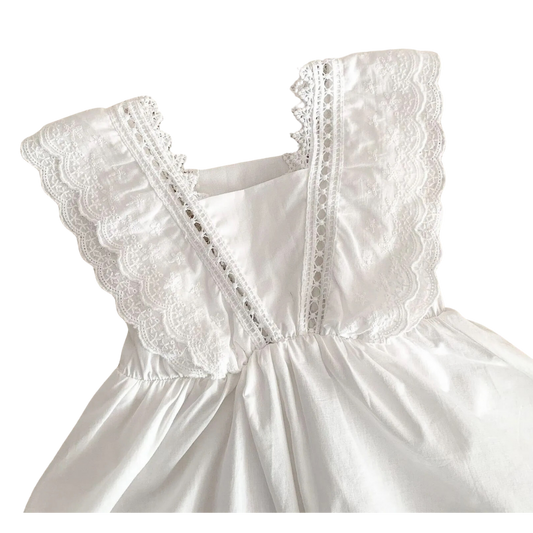 White sleeveless cotton Dress