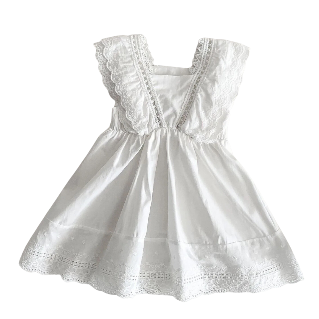 White sleeveless cotton Dress