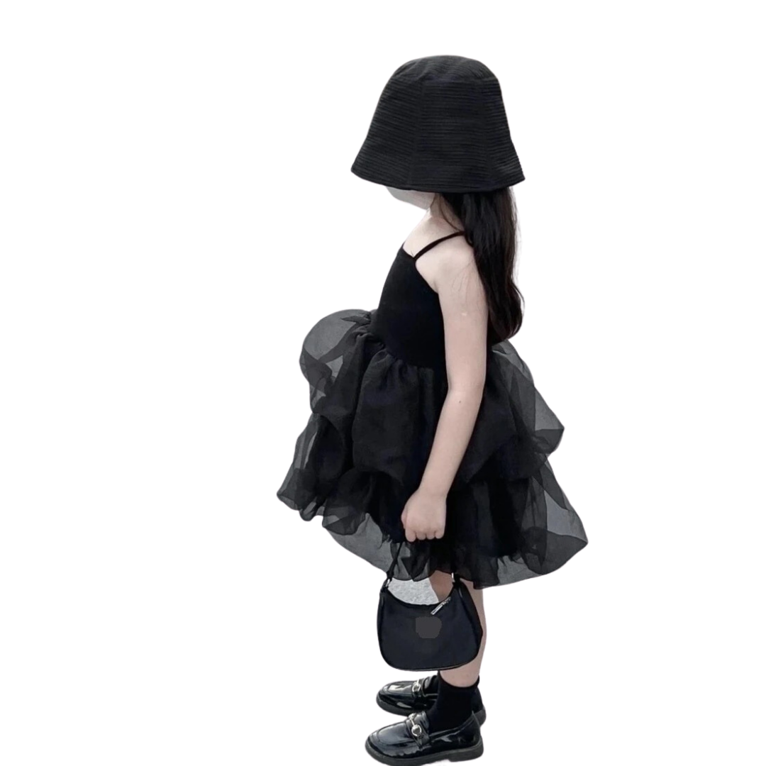 Fashionable puffy black dress