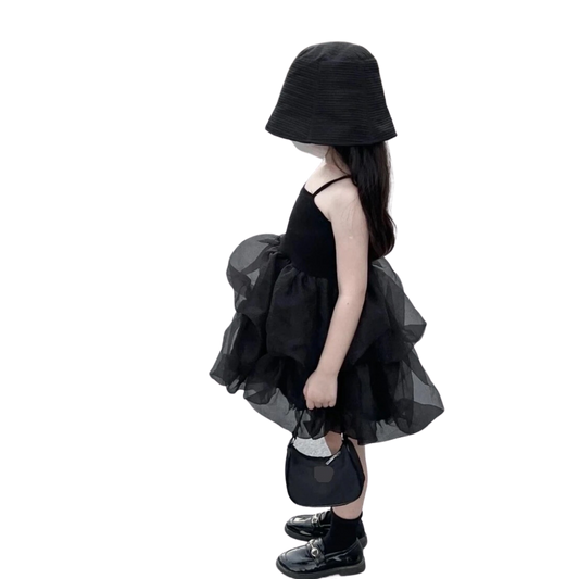 Fashionable puffy black dress