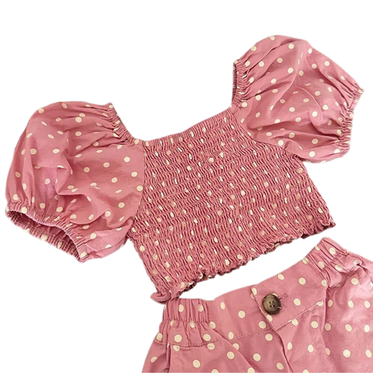 Pink with white dots set