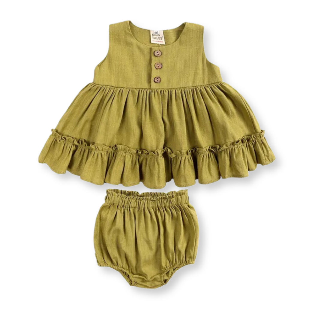 Baby girl mustard set