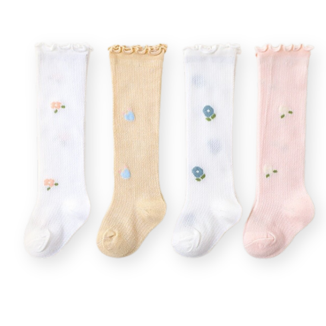 Long Floral baby socks