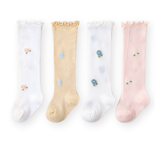 Long Floral baby socks