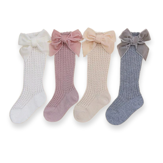 Velvet long ribbon socks